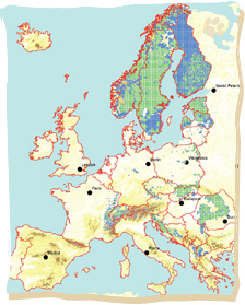 Luchsverbreitung in Europa, Stand 2012