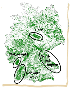 Luchsvorkommen in Deutschland